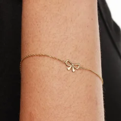 Best Medley x Dinnara Micro Bow Bracelet in 10k Gold Symbolic Jewellery | Bracelets & Bangles