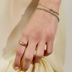 Sale Micro Aventurine Bead Bracelet in Gold Natural Gemstones | 18k Fine Gold Plated