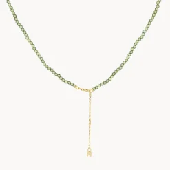 Best Micro Aventurine Bead Necklace in Gold Natural Gemstones | 18k Fine Gold Plated