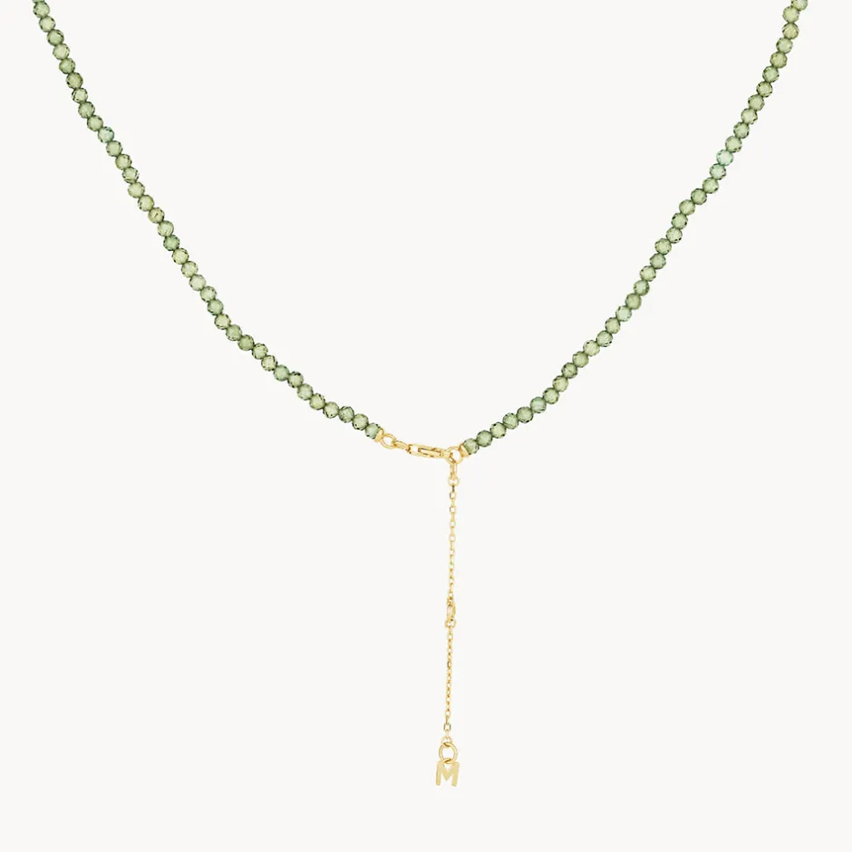 Best Micro Aventurine Bead Necklace in Gold Natural Gemstones | 18k Fine Gold Plated