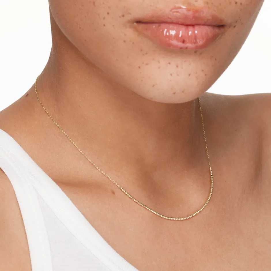 New Micro Beaded Chain Necklace in 10k Gold Necklaces & Pendants | Chains