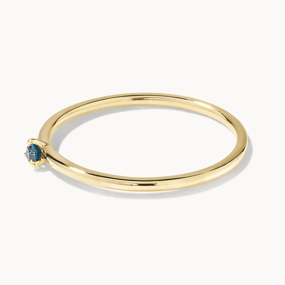 Sale Micro Blue Topaz Round Solitaire Ring in 10k gold Birthstone Jewellery | Under $300
