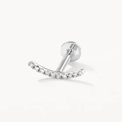 Discount Micro Diamond Climber Helix Single Stud Earring in Silver Gifts For Her | Natural Diamonds