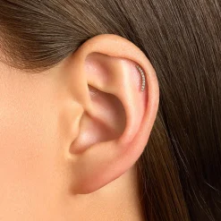Online Micro Diamond Climber Helix Single Stud Earring in 10k Gold Under $300 | Natural Diamonds