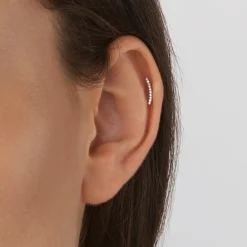 Discount Micro Diamond Climber Helix Single Stud Earring in Silver Gifts For Her | Natural Diamonds