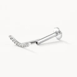 Discount Micro Diamond Climber Helix Single Stud Earring in Silver Gifts For Her | Natural Diamonds