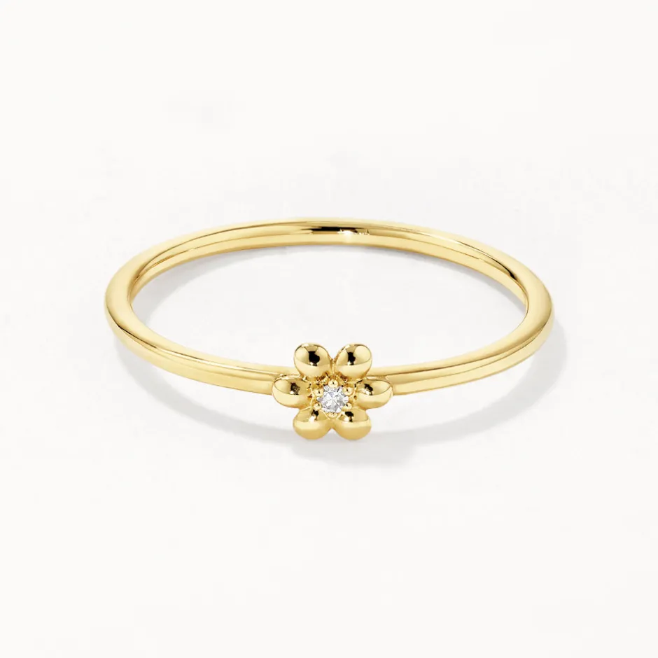 Hot Micro Diamond Daisy Ring in 10k Gold Rings | Diamond Rings