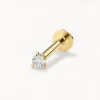 Online Micro Diamond Helix Single Stud Earring in 10k Gold Gifts For Him | Bridal Gifts