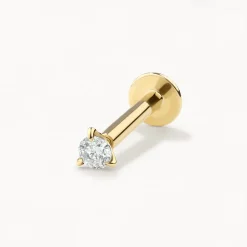 Online Micro Diamond Helix Single Stud Earring in 10k Gold Gifts For Him | Bridal Gifts