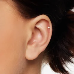 Discount Micro Diamond Helix Single Stud Earring in 10k Rose Gold Natural Diamonds | 10k Rose Gold