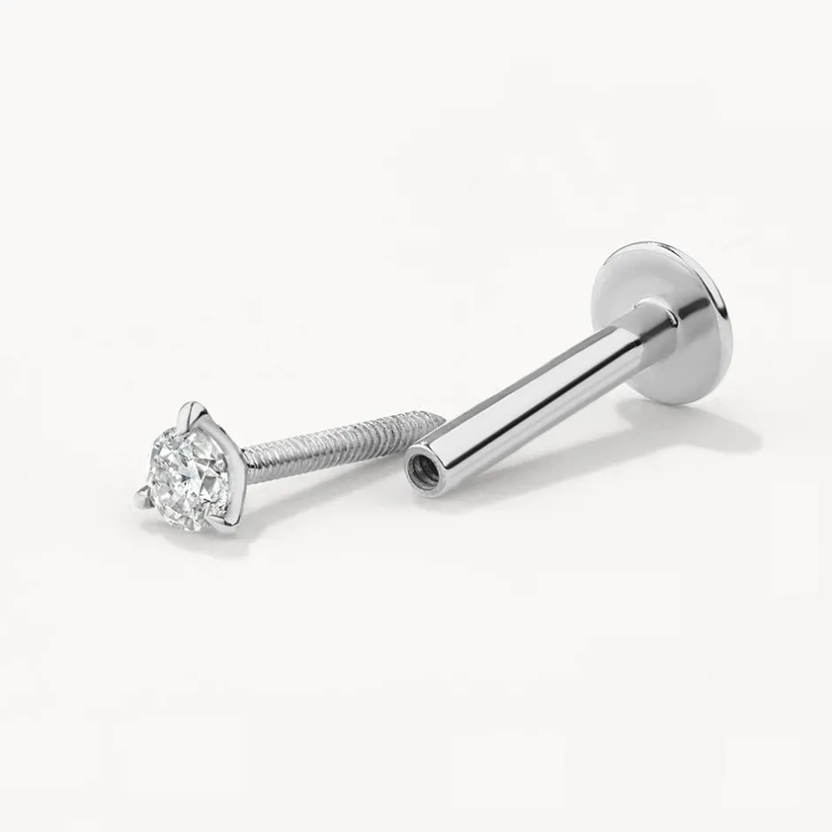 Online Micro Diamond Helix Single Stud Earring in Silver Gifts For Him | Bridal Gifts