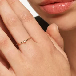 Discount Micro Diamond Round Solitaire Ring in 10k gold Gifts For Her | Under $300