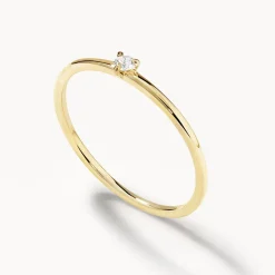 Discount Micro Diamond Round Solitaire Ring in 10k gold Gifts For Her | Under $300