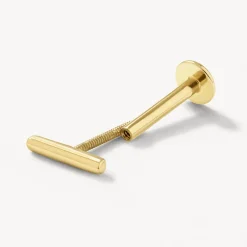 Outlet Micro Fine Bar Helix Single Stud Earring in 10k Gold 10k Gold | Earrings