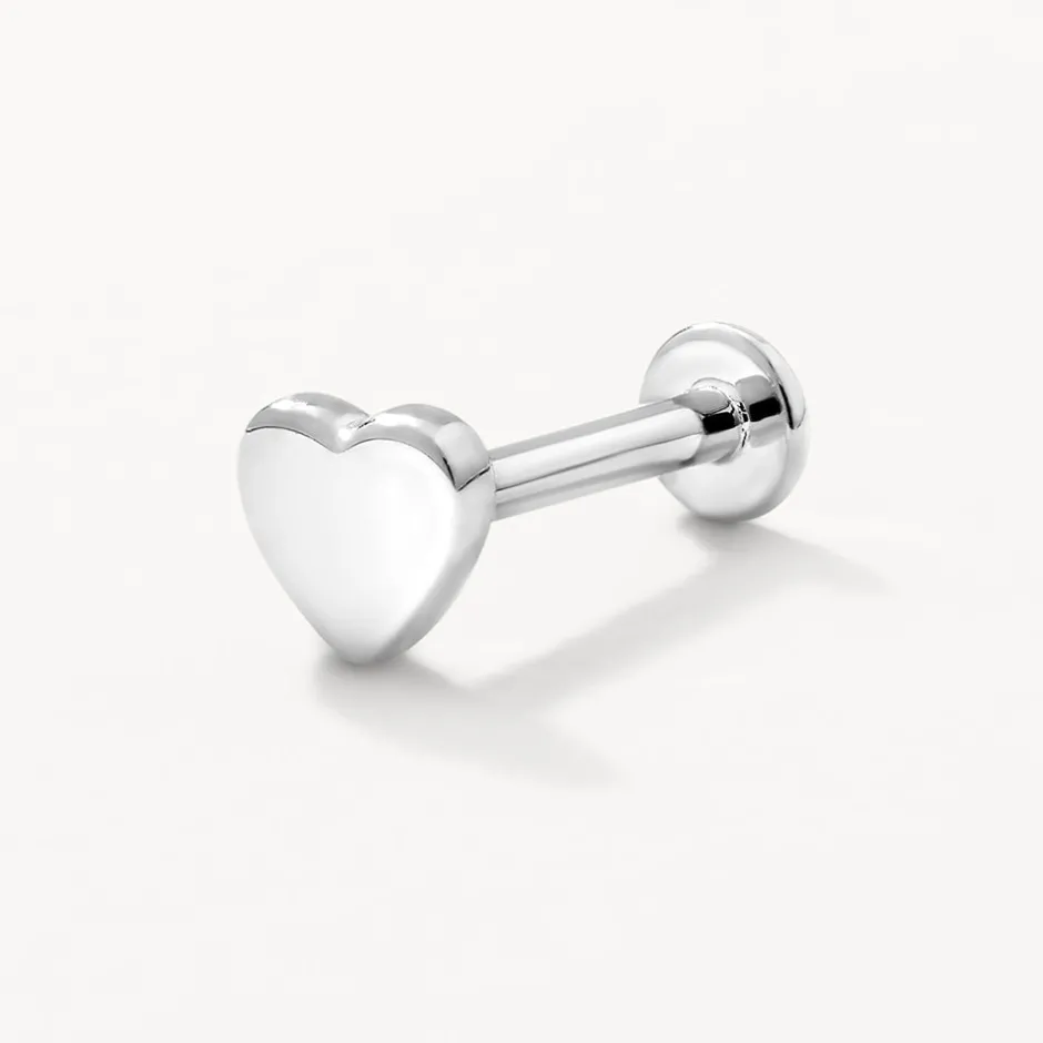 New Micro Heart Helix Single Stud Earring in Silver Best Selling Gifts | Gifts For Her