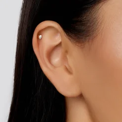 New Micro Heart Helix Single Stud Earring in Silver Best Selling Gifts | Gifts For Her