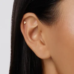 Online Micro Heart Helix Single Stud Earring in 10k Gold Best Selling Gifts | Gifts For Her