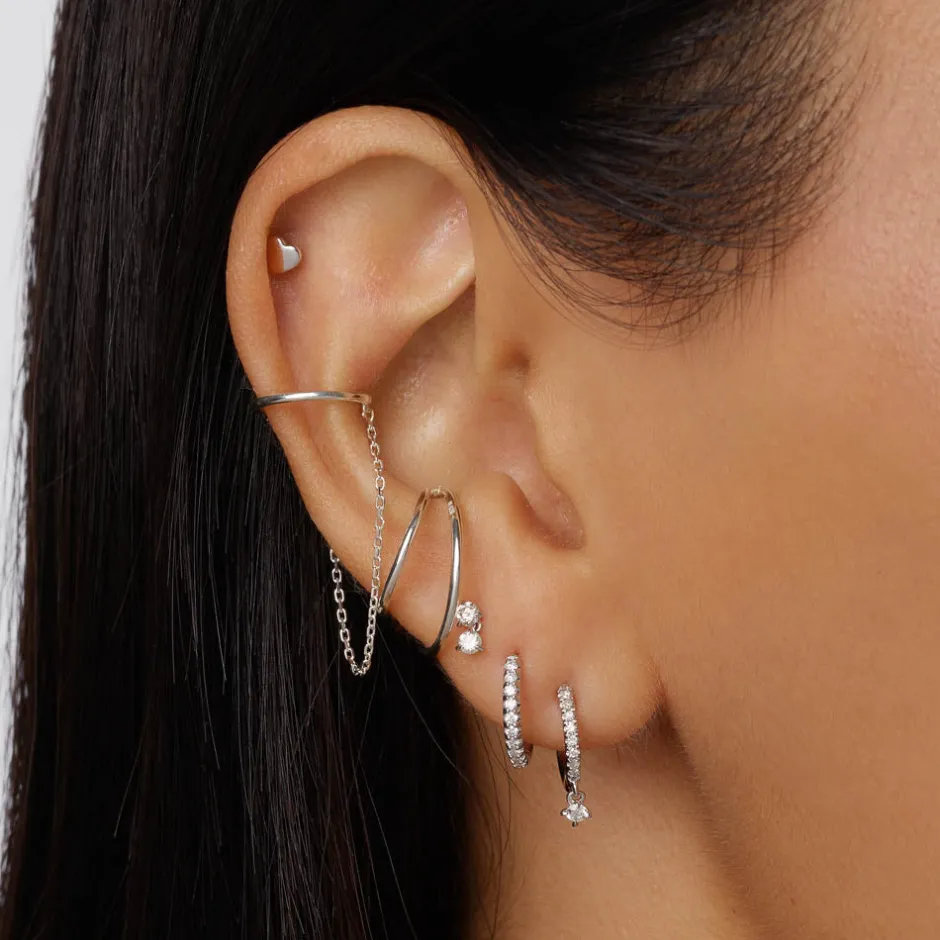 New Micro Heart Helix Single Stud Earring in Silver Best Selling Gifts | Gifts For Her