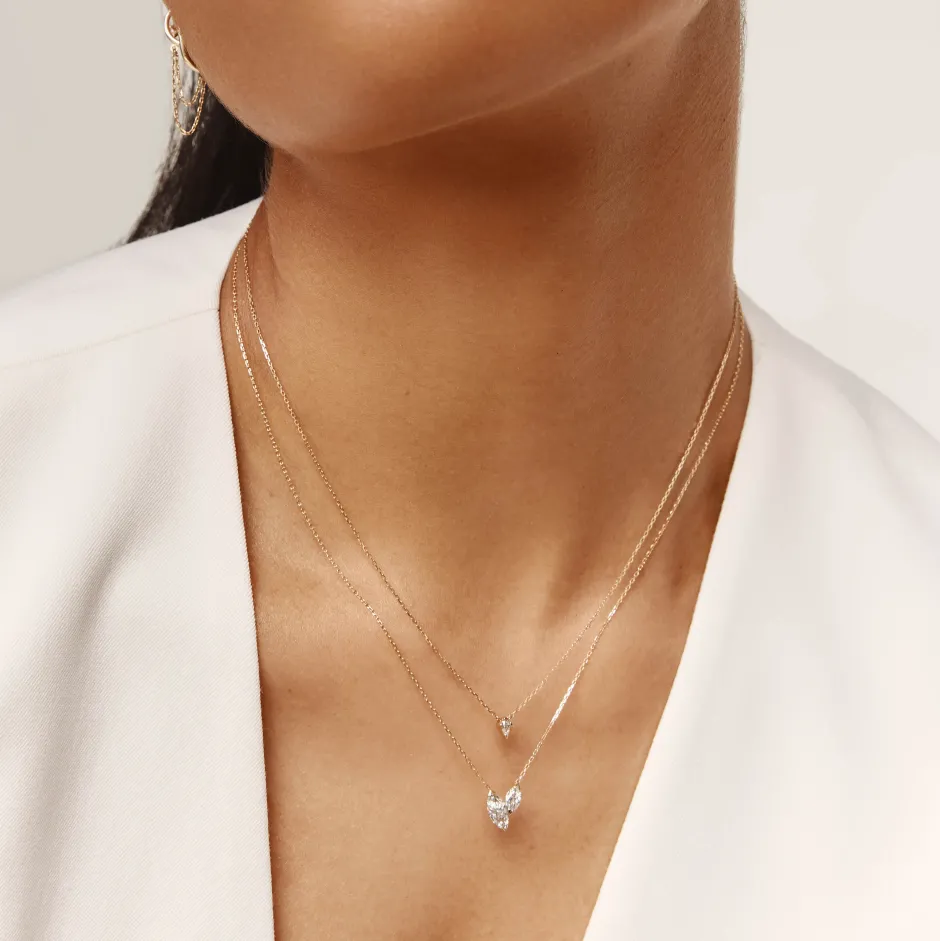 Online Micro Laboratory-Grown Diamond Kite Necklace in 10k Gold Laboratory-grown Diamonds | Necklaces & Pendants