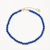 Sale Micro Lapis Lazuli Bead Bracelet in Gold Gifts For Him | Natural Gemstones