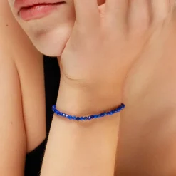 Sale Micro Lapis Lazuli Bead Bracelet in Gold Gifts For Him | Natural Gemstones