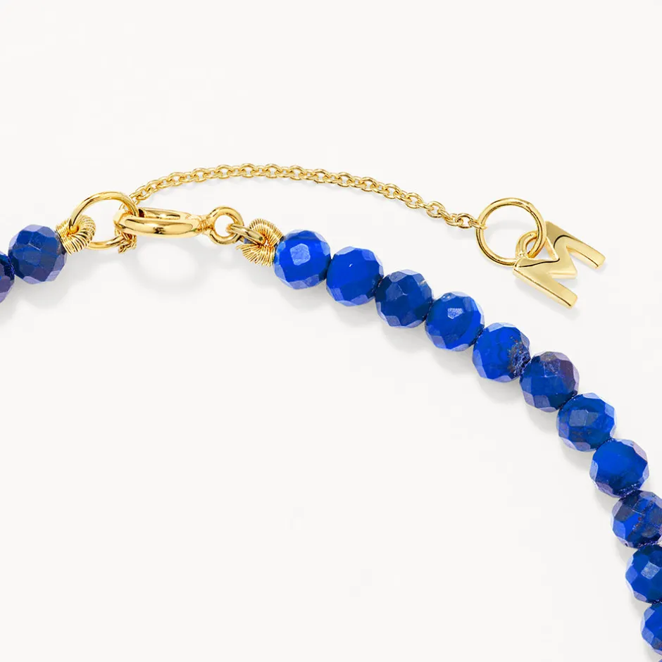 Sale Micro Lapis Lazuli Bead Bracelet in Gold Gifts For Him | Natural Gemstones