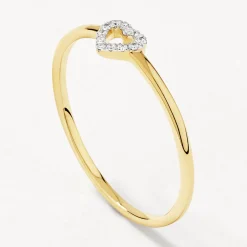 New Micro Pave Diamond Open Heart Ring in 10k Gold Gifts For Her | Symbolic Jewellery