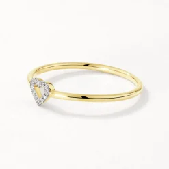 New Micro Pave Diamond Open Heart Ring in 10k Gold Gifts For Her | Symbolic Jewellery
