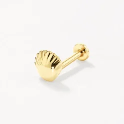 Discount Micro Shell Helix Single Stud Earring in 10k Gold Earrings | Studs