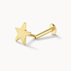 Clearance Micro Star Helix Single Stud Earring in 10k Gold Gifts For Him | Symbolic Jewellery