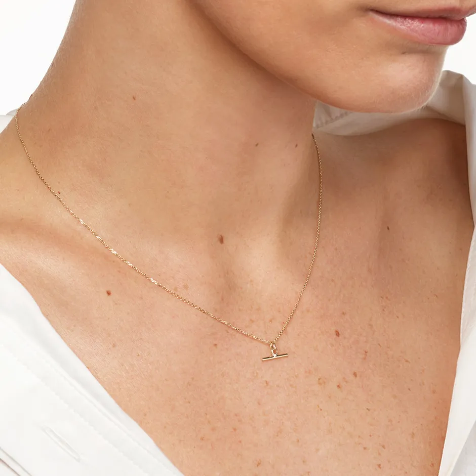 Best Micro T-Bar Necklace in 10k Gold Necklaces & Pendants | Pendants & Charms