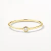 Discount Micro White Topaz Round Bezel Ring in 10k Gold Natural Gemstones | Rings