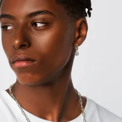Online Midi Charm Huggie Earrings in Silver Gifts For Her | 925 Sterling Silver
