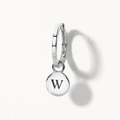 Online Midi Charm Huggie Earrings in Silver Gifts For Her | 925 Sterling Silver