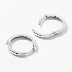 Online Midi Charm Huggie Earrings in Silver Gifts For Her | 925 Sterling Silver