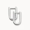 Best Midi Charm Paperclip Huggie Earrings in Silver Gifts For Her | 925 Sterling Silver