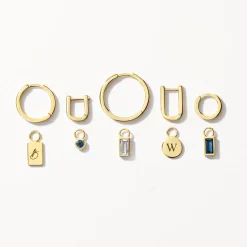 Discount Midi Charm Paperclip Huggie Earrings in 10k Gold Gifts For Her | 10k Gold
