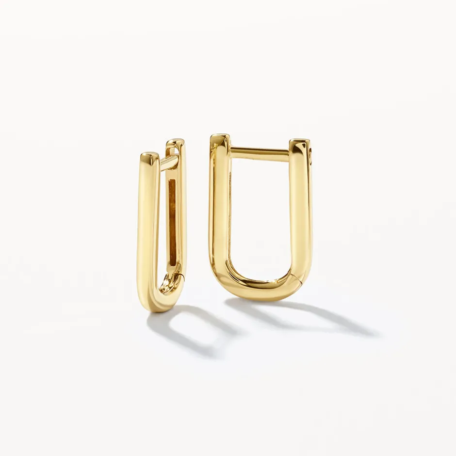 Discount Midi Charm Paperclip Huggie Earrings in 10k Gold Gifts For Her | 10k Gold