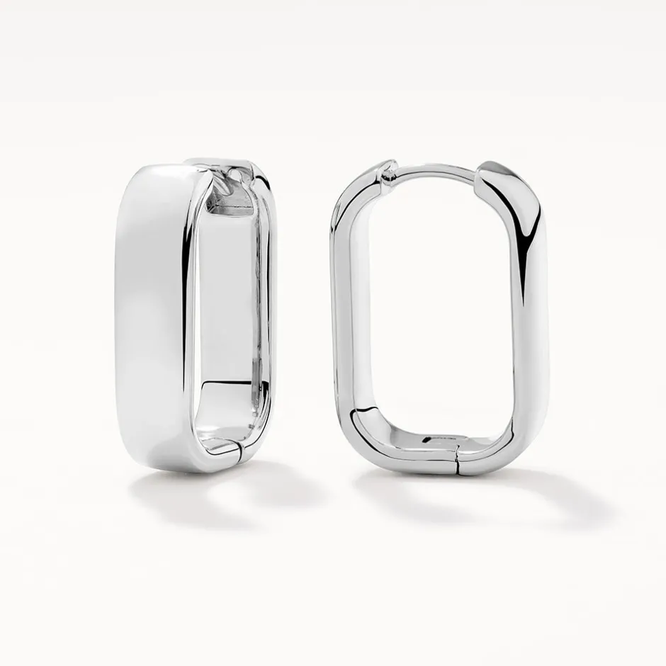 Clearance Midi Chunky Paperclip Earrings in Silver 925 Sterling Silver | Earrings