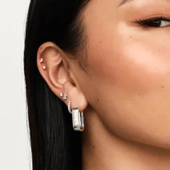 Clearance Midi Chunky Paperclip Earrings in Silver 925 Sterling Silver | Earrings