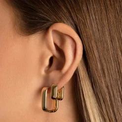 Clearance Midi Chunky Paperclip Earrings in Gold 18k Fine Gold Plated | Earrings