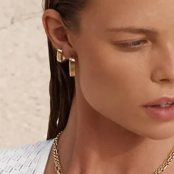 Clearance Midi Chunky Paperclip Earrings in Gold 18k Fine Gold Plated | Earrings