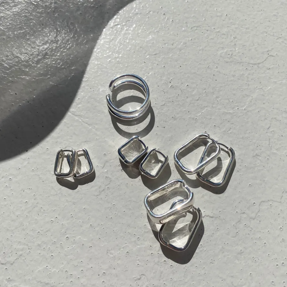 Clearance Midi Chunky Paperclip Earrings in Silver 925 Sterling Silver | Earrings