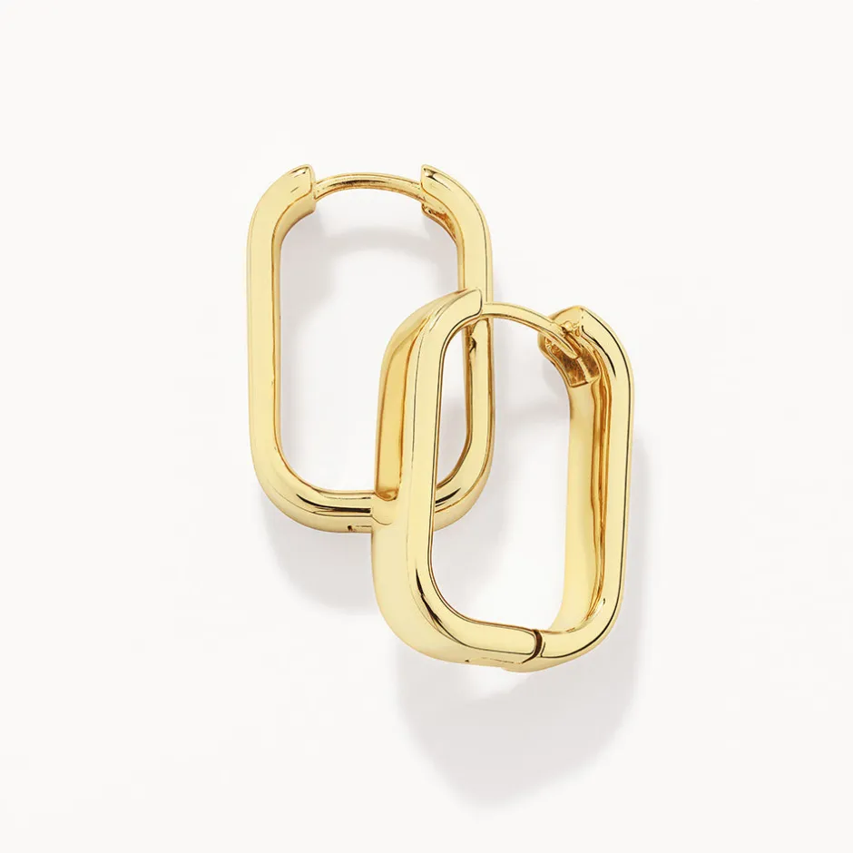Clearance Midi Chunky Paperclip Earrings in Gold 18k Fine Gold Plated | Earrings