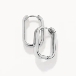 Clearance Midi Chunky Paperclip Earrings in Silver 925 Sterling Silver | Earrings