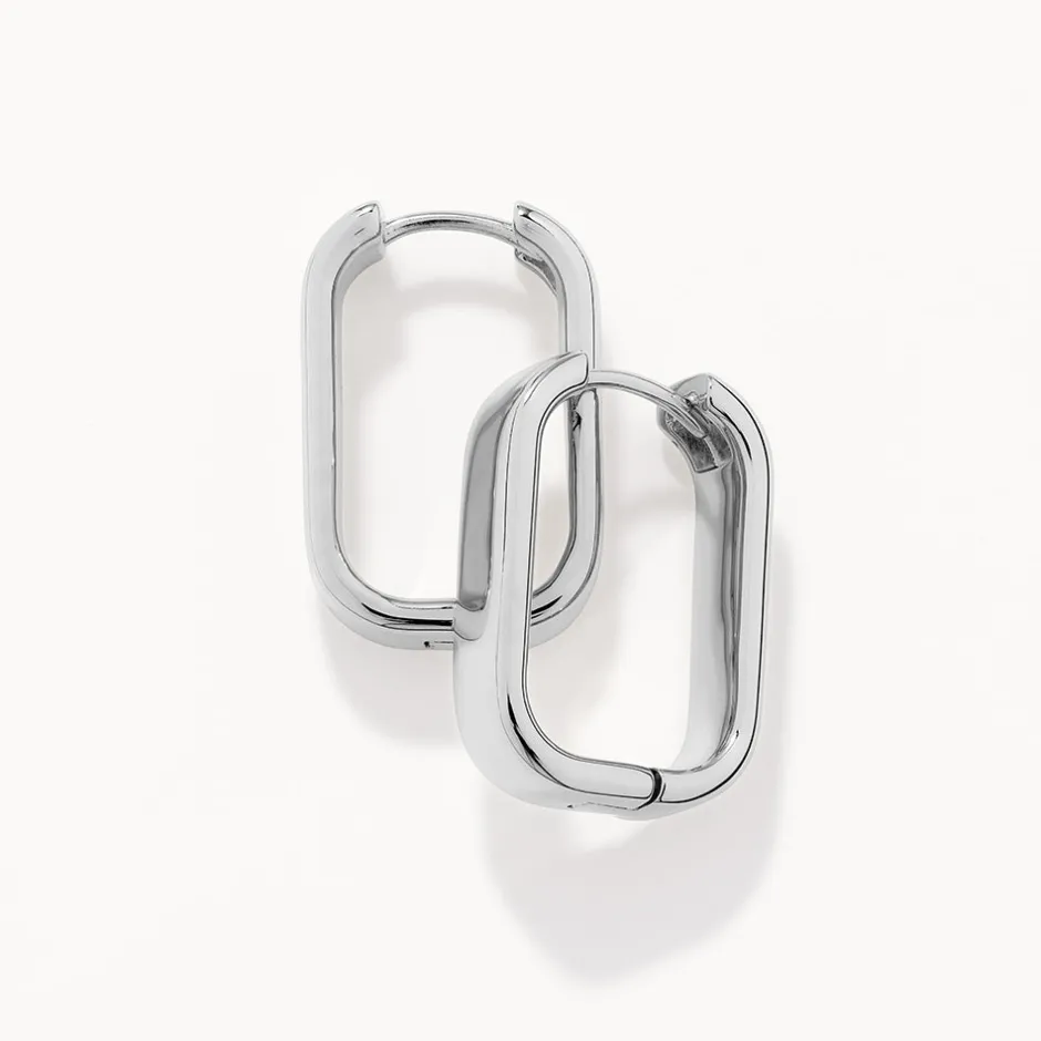 Clearance Midi Chunky Paperclip Earrings in Silver 925 Sterling Silver | Earrings