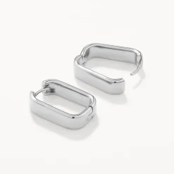 Clearance Midi Chunky Paperclip Earrings in Silver 925 Sterling Silver | Earrings