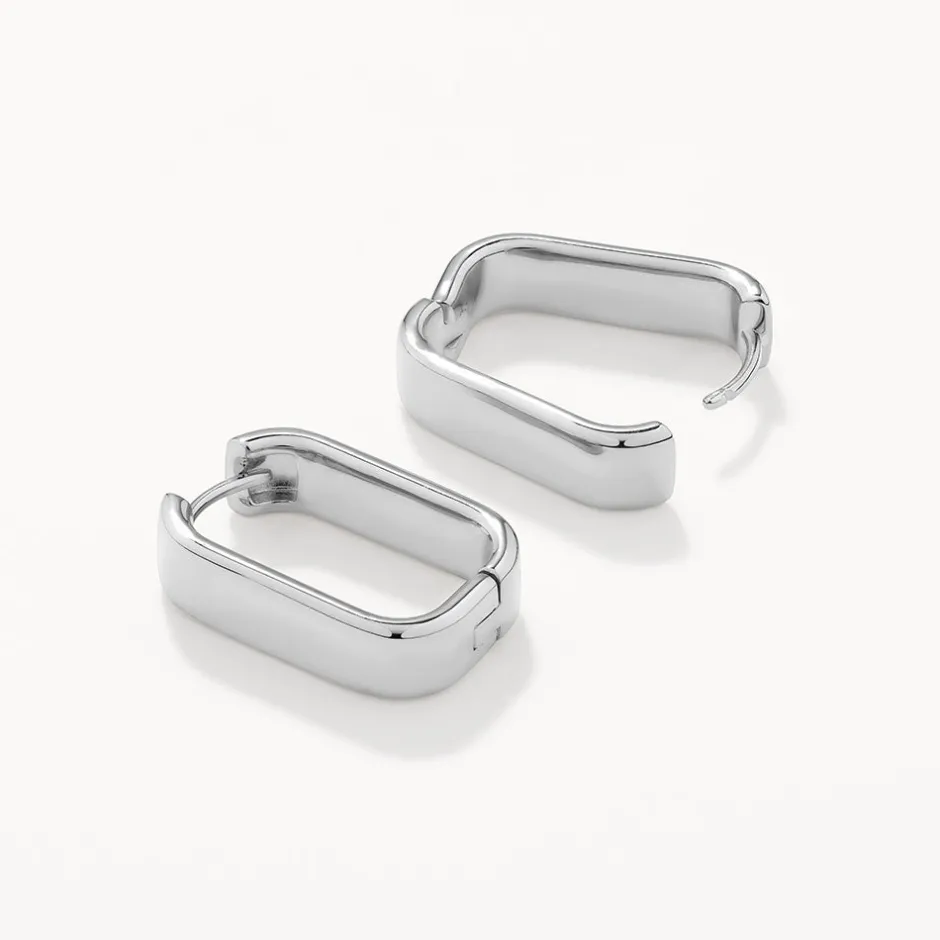 Clearance Midi Chunky Paperclip Earrings in Silver 925 Sterling Silver | Earrings