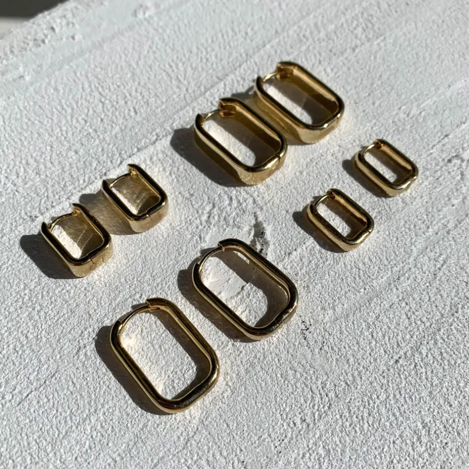 Clearance Midi Chunky Paperclip Earrings in Gold 18k Fine Gold Plated | Earrings