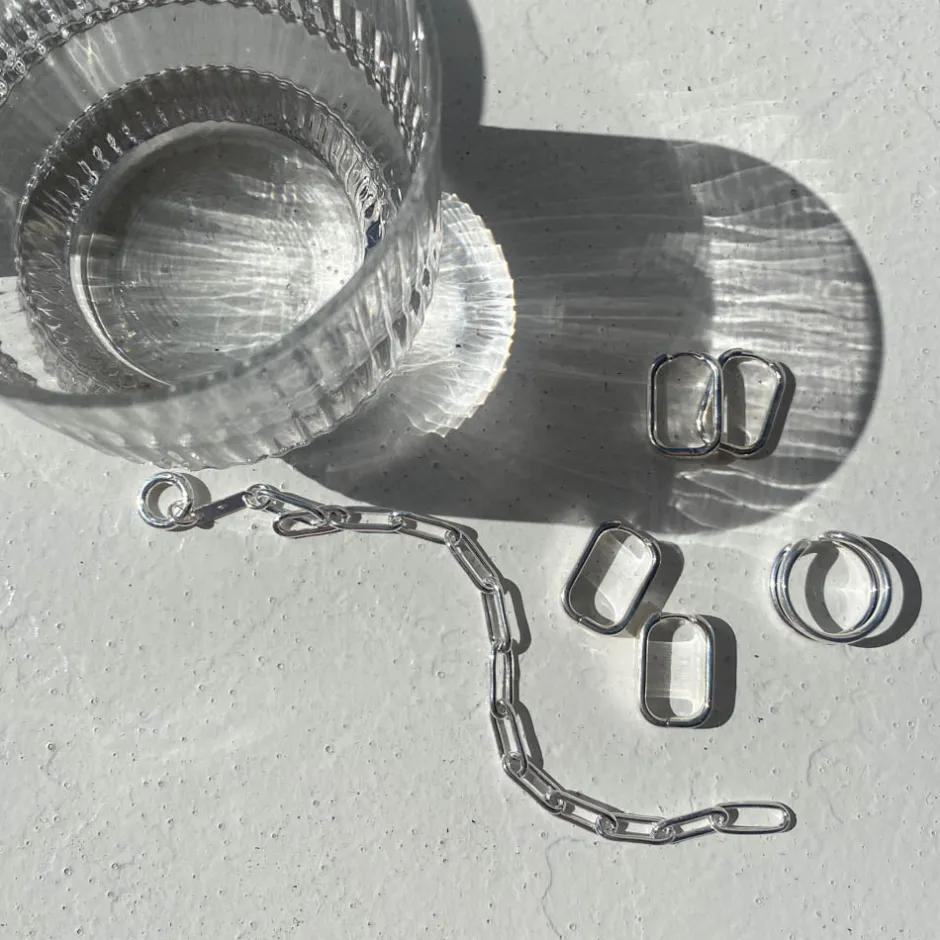 Clearance Midi Chunky Paperclip Earrings in Silver 925 Sterling Silver | Earrings